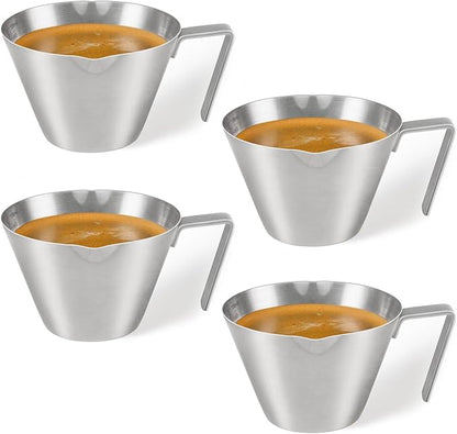 YARRAMATE 4 Pack Stainless Steel Espresso Shot Cup, 3.4oz | Heat Insulated Grip by YARRAMATE