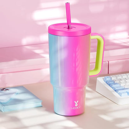 Meoky 30 oz Tumbler with Handle, Tumbler with Lid and Straw, Insulated - Image 8