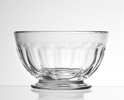La Rochere Perigord Glass Bowls Set of 6 – Classic French Footed Bowls with Faceted Ribbed Design – Pressed Glass Dessert Cups for, Snacks, Ice Cream, Salad & Elegant Entertaining (17 Oz)