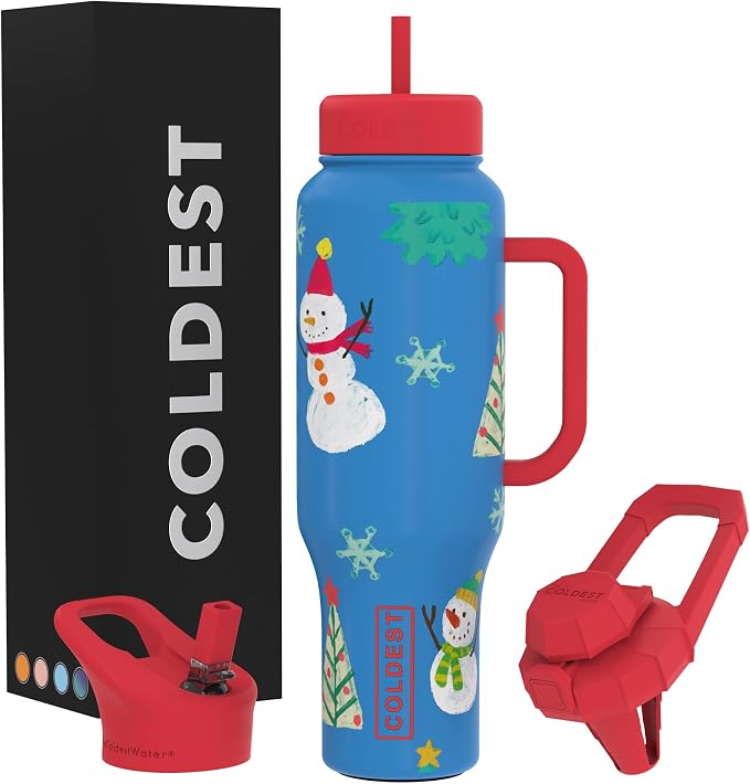 Coldest Tumbler with Handle and Straw, 100% Leak Proof Insulated Tumbler with by Coldest