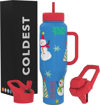 Coldest Tumbler with Handle and Straw, 100% Leak Proof Insulated Tumbler with by Coldest