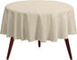 Gee Di Moda Round Tablecloth - 132 Inch Ivory Round Table Cloth for 72 to 96 Inch Round Tables - Heavy Duty Washable Fabric - for Buffet Table, Holiday Party, Dinner, Wedding & Baby Shower
