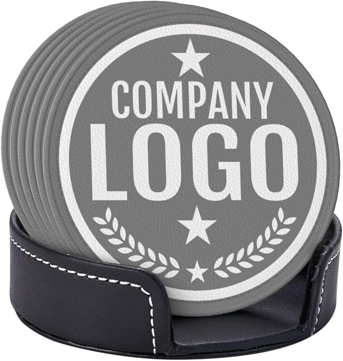 Custom Leather Coasters with Logo - Image 6