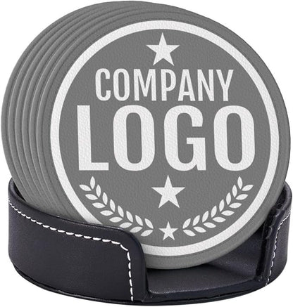 Custom Leather Coasters with Logo - Image 6