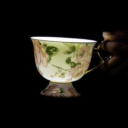 KAMMAK Tea Cups and Saucers Set of 2, Fine Bone China Coffee Cups, NX025 | - Image 7