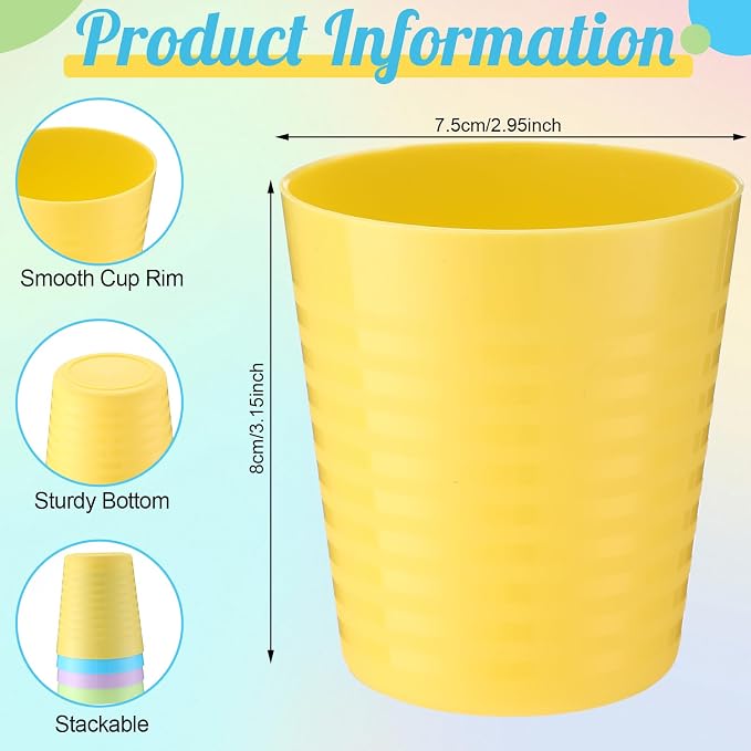 Eccliy 36 Pcs Kids Cups Bulk, 8 oz Plastic Toddler Drinking Cups Unbreakable - Image 3