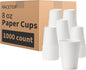 RACETOP 8 oz 1000 Pack Disposable Paper Coffee Cups, Paper Cups 8 oz Disposable by RACETOP