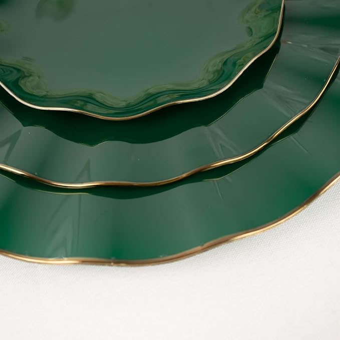 Efavormart 10 Pack | Hunter Emerald Green 6" Round Plastic Dessert Salad Plates - Image 8