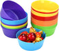 24-Pack Plastic Bowls 10 oz, Microwave & Dishwasher Safe, 6 Vibrant Colors (4 Each), Lightweight Stackable Bowls for Cereal, Salad, Soup, Snacks, Party, Camping