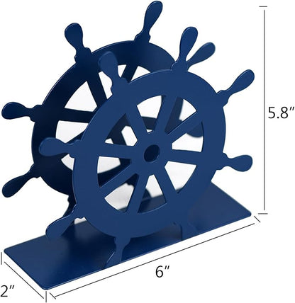 OIGUMR napkin holder farmhouse napkin holder 5.9 x 5.9 inch (Blue Rudder Shape, 1)