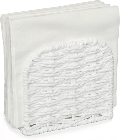 Napkin Holder Freestanding, Paper Cord Handwoven, Tabletop Dispenser, Farmhouse by Hosmore