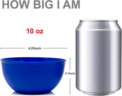 Youngever 9 Pack 10 Ounce Plastic Bowls, Kids Plastic Bowls - Image 3