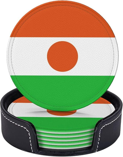 6 Pack Niger Flag Leather Coaster by GTEVUTS