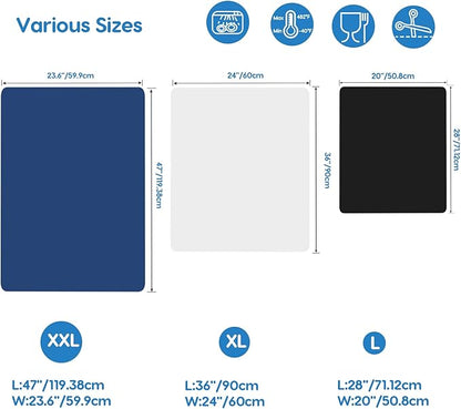 AECHY Silicone Mats for Kitchen Counter 47"x23.6"x0.08”, Largest Heat Resistant Mat Shipped Rolled Up Kitchen Island Silicone Countertop Protector Mat Nonslip Extra Large Counter Mat, Translucent