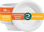 ECO SOUL 100% Compostable 16 Oz Soup Bowls [1000-Pack] Disposable dessert bowls I Heavy duty paper bowl I Eco-friendly salad bowl I Biodegradable large Bowls - Pearl White