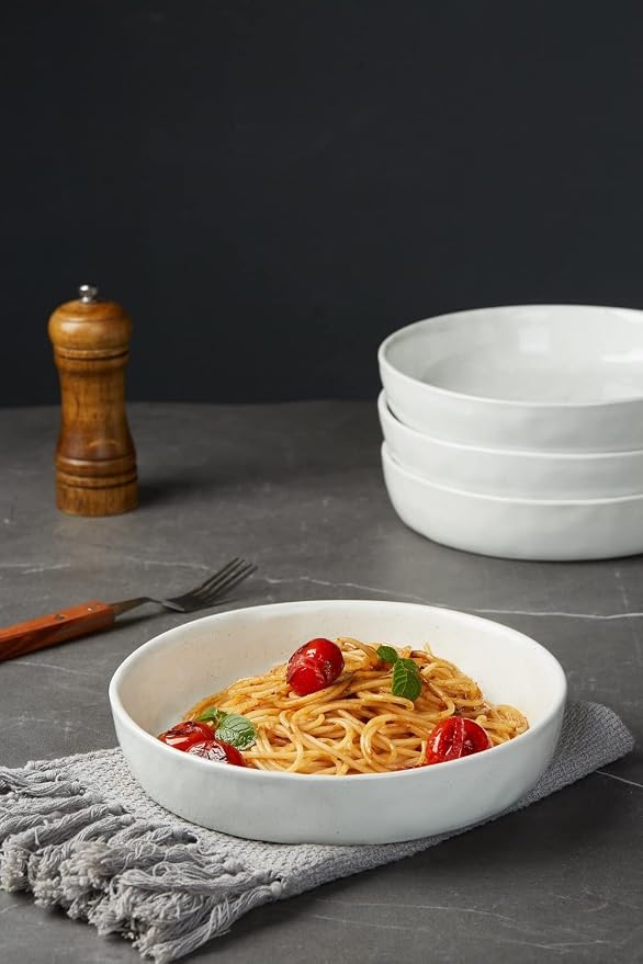 famiware Mars 4 Pieces Pasta Bowls Set, 8.5 inch Salad Bowls, Large Capacity - Image 4