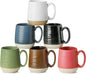 HASENSE Porcelain Coffee Mugs Set of 6, 15 Ounce Large Ceramic Coffee Cups Set by Hasense
