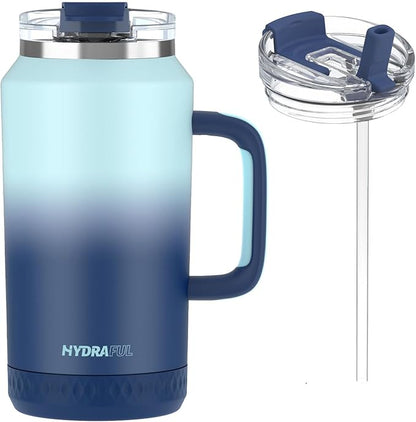 Hydraful 64 oz Tumbler with Handle and Straw by Hydraful