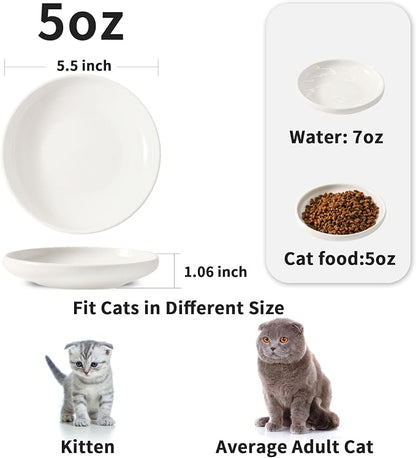 3 PCS Ceramic Cat Bowls, 5.5 in Pet Bowl Cat Dishes - Image 2