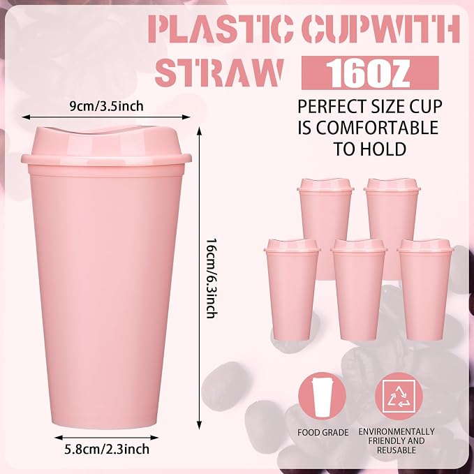 Domensi 15 Pack Reusable Plastic Coffee Cups - Image 2