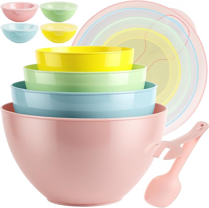 16 Piece Plastic Mixing Bowls by Freshmage