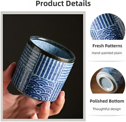 Japanese Tea Cups 6.42oz Ceramic Coffee Mug No Handle Set of 4 | Classic - Image 5