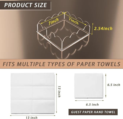 Transparent Acrylic Napkin Holder Clear Guest Paper Disposable Hand Towel Dispenser Tray Organizer For Table Home Kitchen Restaurant and Hotel Business