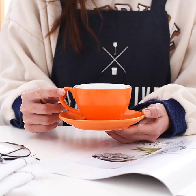 Coffeezone Double Espresso Coffee Cup and Saucer, Small Cappuccino and - Image 2