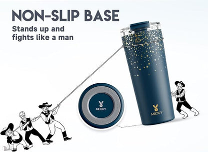 Meoky 24 oz Insulated Travel Coffee Mug: Leak Proof Lid, Midnight Galaxy | - Image 8