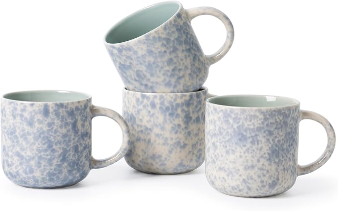 MONITO 12 OZ Coffee Mugs Set of 4, Ceramic Coffee Mugs, Modern Coffee Mugs Set by MONITO