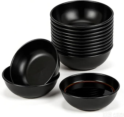 12 Pack 3.2 Inch Black Stainless Steel Dipping Bowls – Small Bowls for Dips, Soy Sauce, Condiments, Appetizers, Facial Bowl for Esthetician Use
