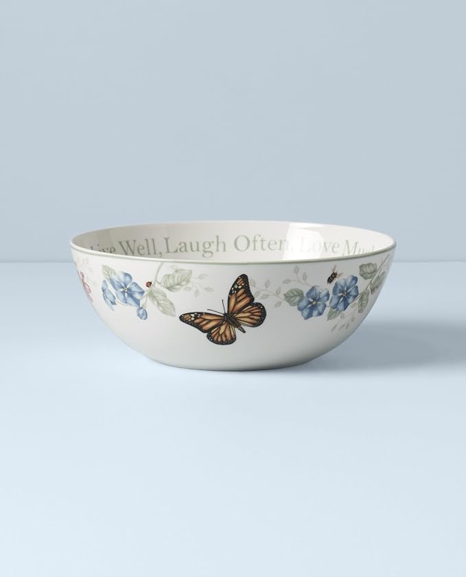 Lenox Butterfly Meadow "Live Well, Laugh Often, Love Much" Serving Bowl - Image 4