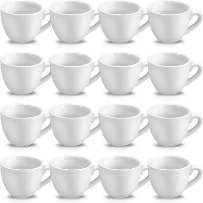 Reallnaive 16 Pcs 3 oz Porcelain Espresso Cup Set White Tiny Ceramic Coffee & by Unknown