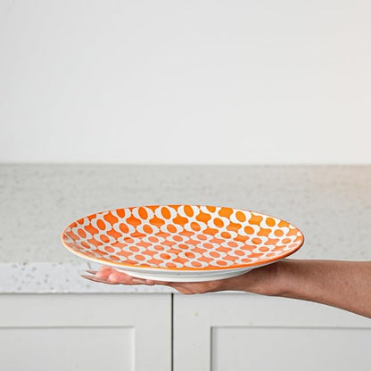 Ceramic Salad Plates Set - 8.5 Inch Round Porcelain Dinner Dishes for Dessert Pasta Appetizer Sandwich - Scratch Resistant, Microwave Dishwasher Safe - Set of 6 - Assorted Colors