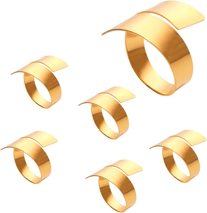 Set of 6 Elegant Gold Napkin Rings, Perfect Table Setting Decor by Unknown