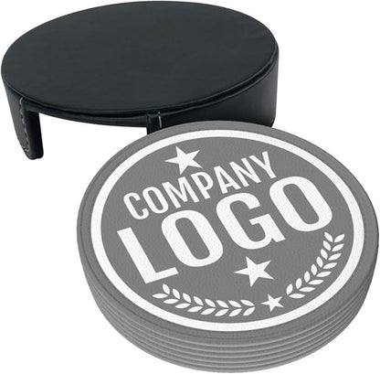 Custom Leather Coasters with Logo - Image 3