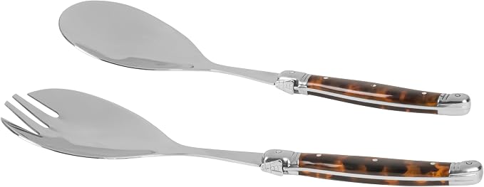 Laguiole Connoisseur Tortoise Shell Salad Servers Set - Image 2