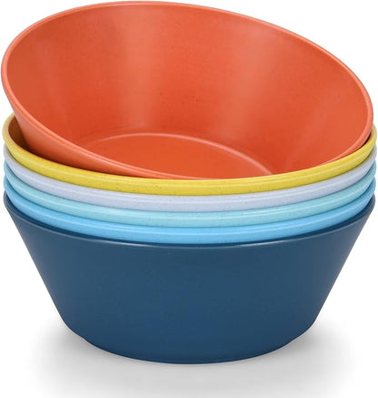 Unbreakable Large Cereal Bowls Set of 6, 32 Ounce BPA-Free Microwave & by Homestockplus