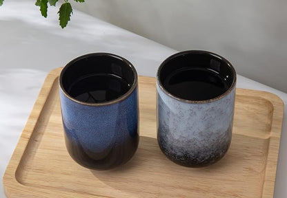 Japanese Sushi Yunomi Tea Cups Set of 2, Handle-less Ceramic Tea cups, - Image 6