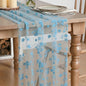 Artoid Mode Light Blue Gauze Flocking Flowers Table Runner 10FT, Spring Sheer by ArtoidMode