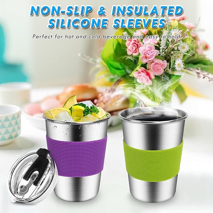 ShineMe Kids Stainless Steel Cups, Kids Metal Drinking Glasses - Image 6