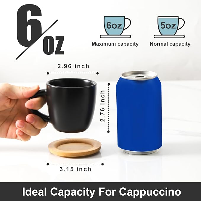 HASENSE 6 oz Cappuccino Cups - Image 2