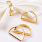 APTWOW Gold Napkin Rings Set of 6, Semicircle Metal Gold Napkin Holder Buckles, Fall Thanksgiving Christmas Napkin Rings for Dinner Table Decor, Wedding, Banquet, Valentines Day