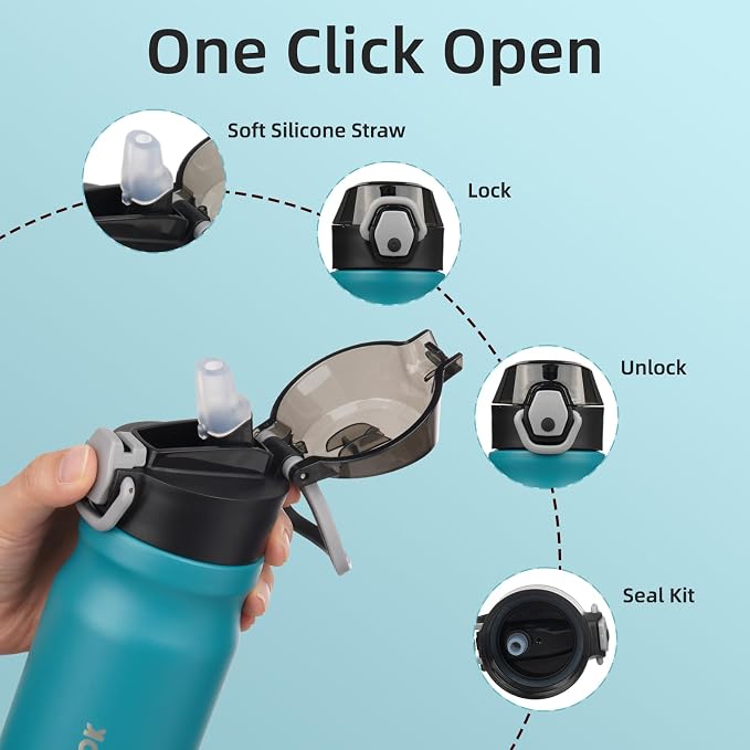 BJPKPK 14 oz Insulated Water Bottle, Stainless Steel Flask | Leak Proof Locking - Image 3