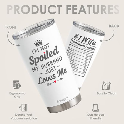 Wife Tumbler 20oz, Stainless Steel Travel Cup - Image 2