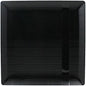Exquisite Disposable-Black-Plastic-Plates-Square Linear (40 Pack) Wedding Dinner Fancy Tableware Dishes (10.25 Inch., Black) Single Size Set