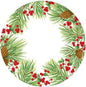 Caspari Evergreen And Berries White Paper Salad & Dessert Plates by Caspari