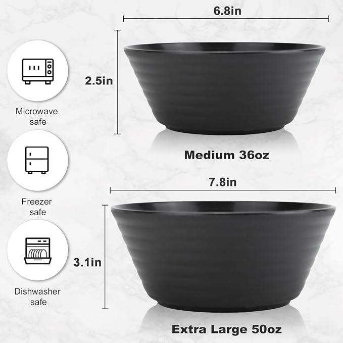 Wheat Straw Bowl Sets, Microwave and Dishwasher Safe Bowls, Alternative Plastic - Image 3