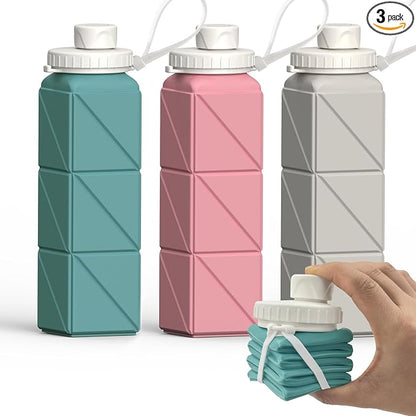 BEAUTAIL Collapsible Water Bottles 21oz/610mL, Silicone Travel Water Bottle | by BEAUTAIL