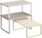 SONGMICS Cabinet Organizer Shelf, Set of 3 Kitchen Counter Shelves, Kitchen Storage, Spice Rack, Stackable, Expandable, Sand Beige UKCS220K01